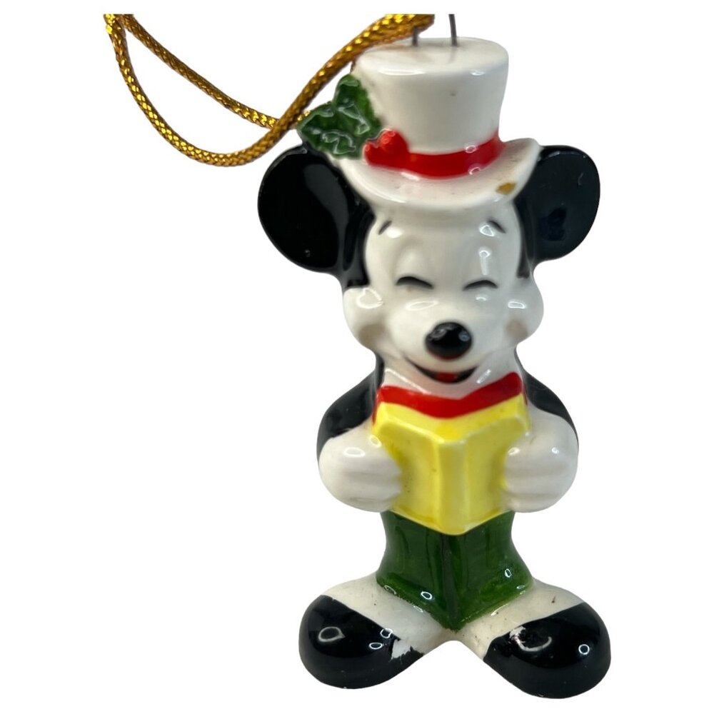 Vintage Schmid Disney Mickey Mouse Christmas‎ Ornament Ceramic Caroling Figure